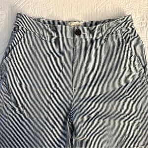 Navy and white striped double knee style straight pants 

#doubleknee
